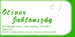 oliver jablonszky business card